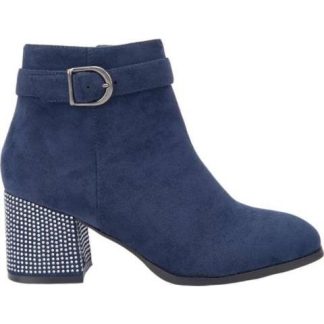 BOTA TACON CON PEDRERIA AZUL MARINO YAELI