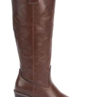 BOTA TEXANA BORDADA CAFE TIERRA BENDITA