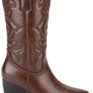 BOTA VAQUERA TUBO BORDADO CAFE TIERRA BENDITA