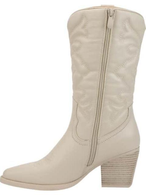 BOTA VAQUERA TUBO BORDADO BEIGE/HUESO TIERRA BENDITA - Image 4