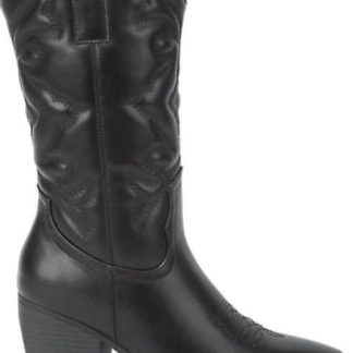 BOTA VAQUERA TUBO BORDADO NEGRO TIERRA BENDITA