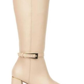 BOTA VESTIR TACON ANCHO BEIGE YAELI