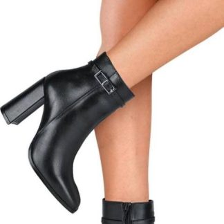 BOTA VESTIR TACON ANCHO NEGRO GILLIO