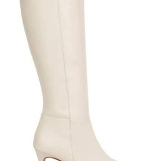 BOTA VESTIR TACON DELGADO BEIGE/HUESO YAELI