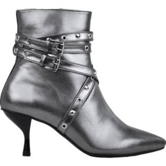 BOTIN EFECTO PIEL METALICO GRIS YAELI FASHION