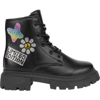 BOTIN MILITAR CON PEDRERIA NEGRO VIVIS SHOES KIDS