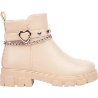 BOTIN MOTO SUELA TRACK BEIGE/HUESO VIVIS SHOES KIDS