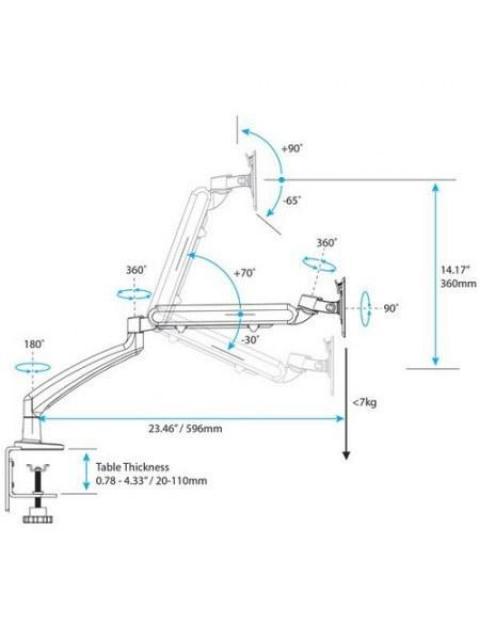 STARTECH SOPORTE CON BRAZO ARTICULADO Y DISENO DE PERFIL DELGADO PARA MONITOR 12 - 26 NEGRO - Image 6