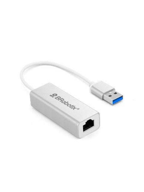 BROBOTIX ADAPTADOR USB 3.0 MACHO - RJ-45 HEMBRA BLANCO