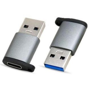 BROBOTIX ADAPTADOR USB C HEMBRA - USB A MACHO GRIS