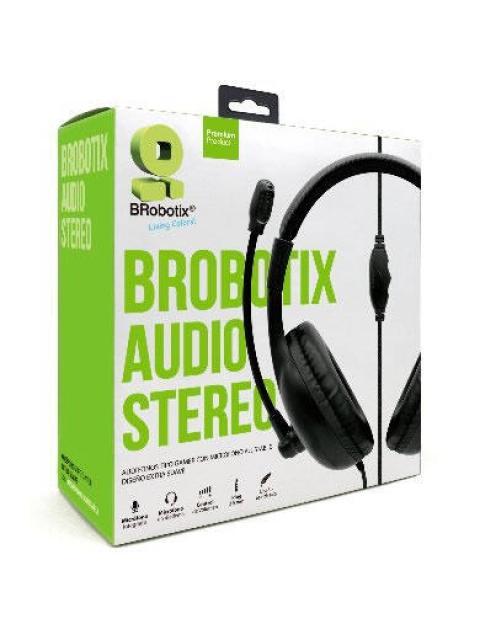 BROBOTIX AUDIFONOS GAMER 963012 ALAMBRICO 1.5 METROS 3.5MM NEGRO