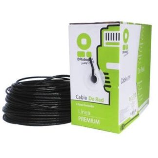 BROBOTIX BOBINA CON GEL PARA CABLE CAT5E UTP 100 METROS NEGRO