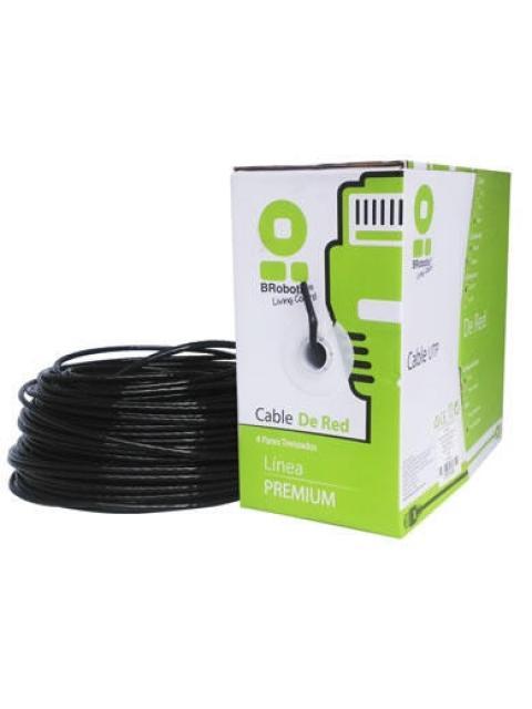 BROBOTIX BOBINA CON GEL PARA CABLE CAT5E UTP 100 METROS NEGRO