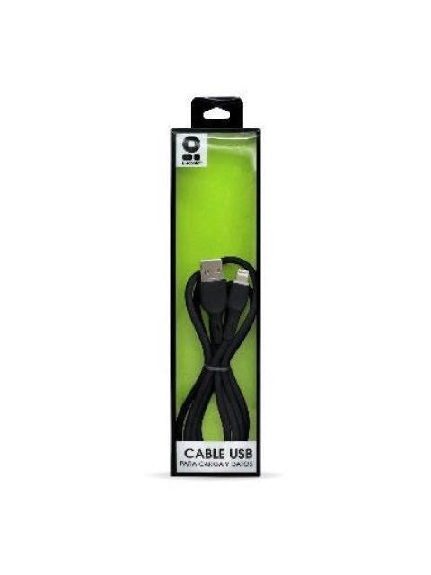 BROBOTIX CABLE DE CARGA LIGHTNING MACHO - USB A MACHO 1 METRO NEGRO PARA IPHONE-IPAD