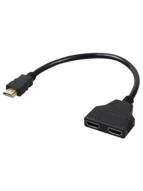 BROBOTIX CABLE HDMI 1.4 MACHO - 2X HDMI 1.4 HEMBRA 1080P 30CM NEGRO