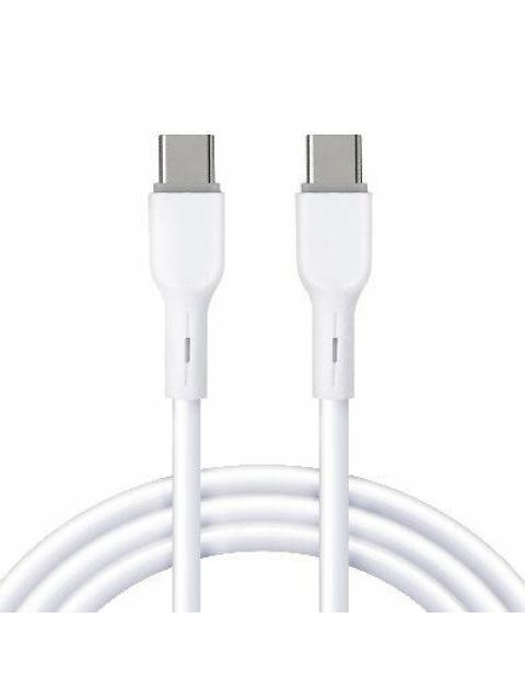 BROBOTIX CABLE USB-C MACHO - USB-C MACHO 1 METRO BLANCO
