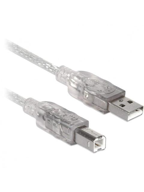 BROBOTIX CABLE USB MACHO - USB-B MACHO 4.5 METROS TRANSPARENTE