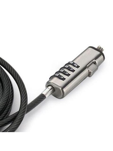 BROBOTIX CANDADO DE COMBINACION PARA LAPTOPS 263601 1.8 METROS NEGRO-PLATA - Image 3