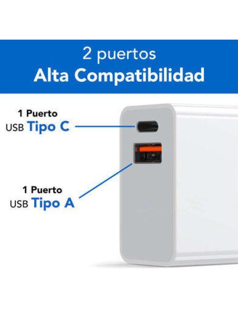 BROBOTIX CARGADOR DE PARED 6005552 38W 1X USB-C 1X USB-A BLANCO - Image 4