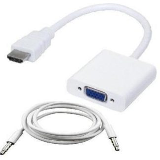 BROBOTIX CONVERTIDOR HDMI MACHO - VGA HEMBRA + AUDIO BLANCO