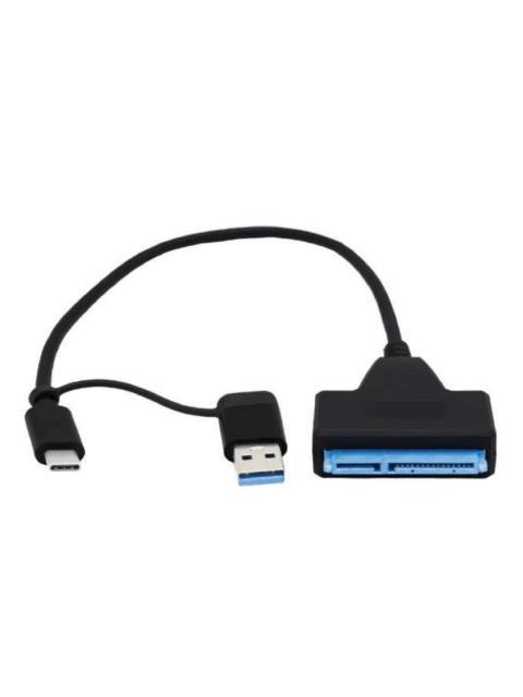 BROBOTIX CONVERTIDOR USB-A 3.0 + USB-C - SATA 2.5 NEGRO