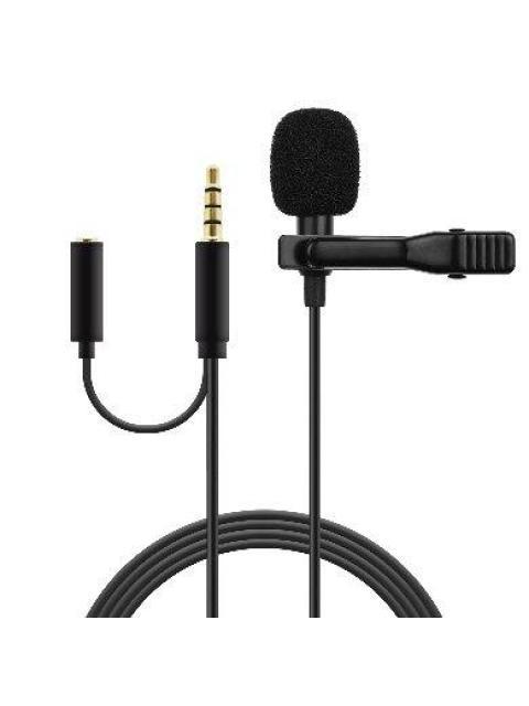 BROBOTIX MICROFONO DE SOLAPA + PLUG 3.5MM HEMBRA 263328 ALAMBRICO NEGRO