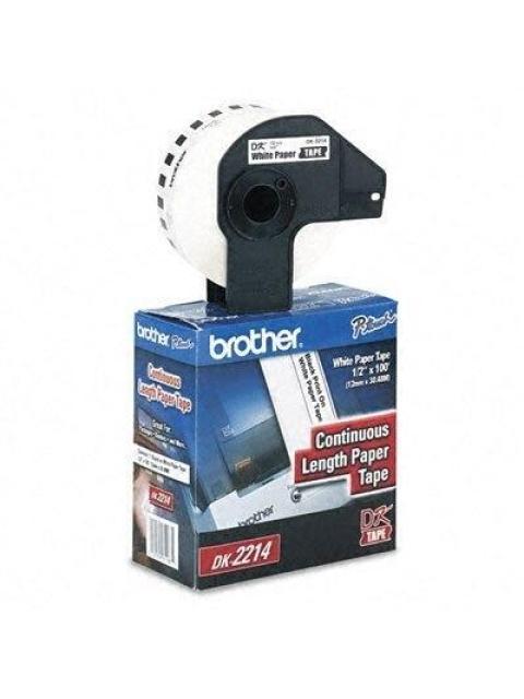 BROTHER ETIQUETAS DE PAPEL CONTINUO DK2214 NEGRO SOBRE BLANCO 12MM X 30.4M