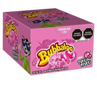 BUBBALOO CHICLE CON RELLENO LIQUIDO SABOR TUTI-FRUTI CON 47 PZ