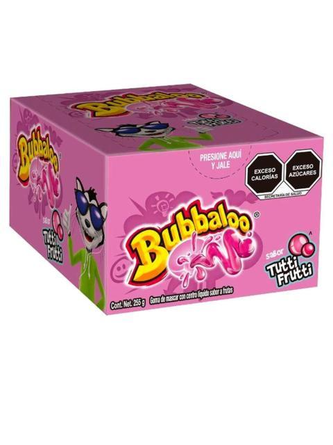 BUBBALOO CHICLE CON RELLENO LIQUIDO SABOR TUTI-FRUTI CON 47 PZ