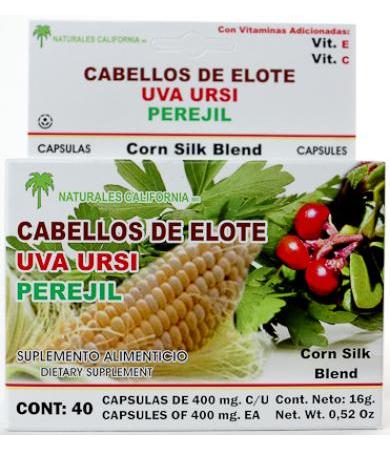 CABELLOS DE ELOTE UVA URSI 40 CAP NATURALES CALIFORNIA