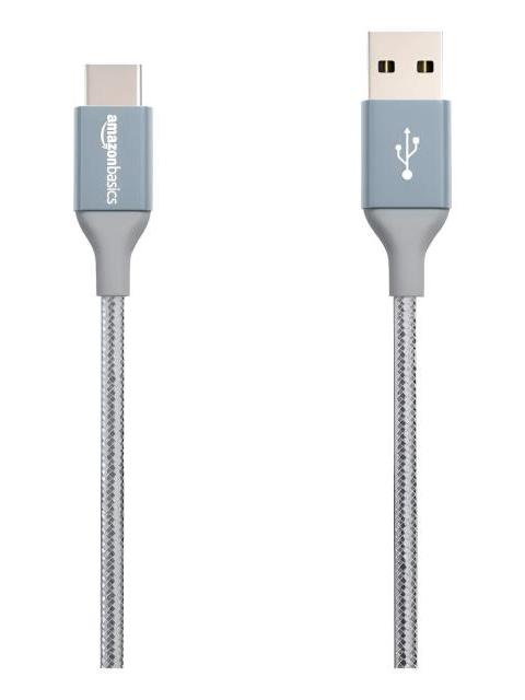 CABLE DE CARGA USB 3.0 A USB C TRENZADO RESISTENTE 30 CM GRIS