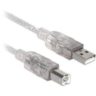 CABLE USB BROBOTIX USB-A MACHO USB-B MACHO 1.8M TRANSLUCIDO 150112