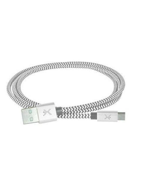 CABLE USB PERFECT CHOICE USB-A A USB-C 1M PLATA PC-101673