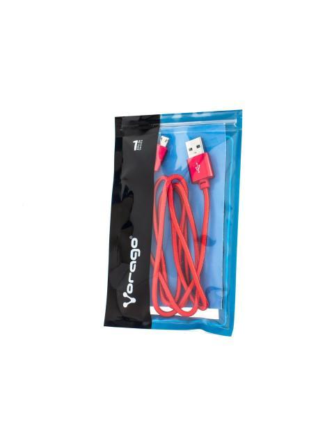 VORAGO CABLE DE CARGA MICRO USB B-LIGHTNING MACHO - USB A MACHO 1 METRO ROJO PARA IPOD-IPHONE-IPAD - Image 4