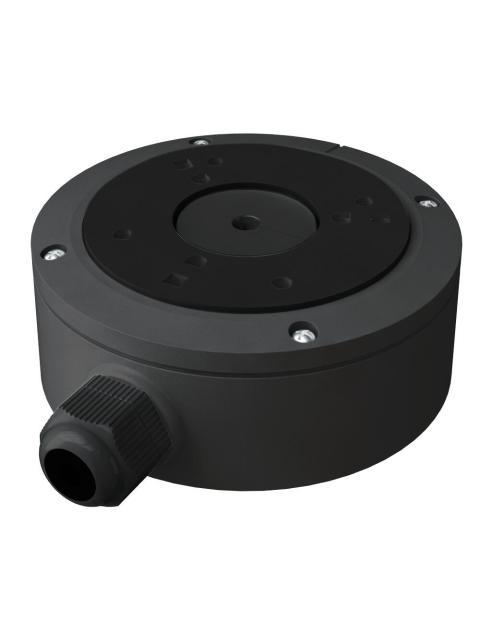 CAJA DE CONEXIONES PARA EXTERIOR COMPATIBLE CON CAMARAS AHD E IP APRUEBA DE AGUA IP66 COLOR NEGRO.