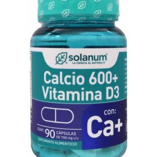 CALCIO 600 VITAMINA D3 90 CAP SOLANUM TURQUESA
