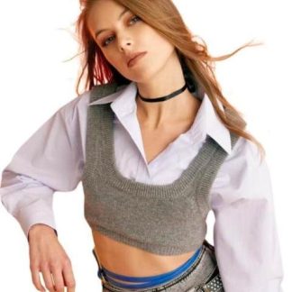 CAMISA CROP AZUL HOLLY LAND