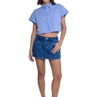 CAMISA CROP AZUL HOLLY LAND