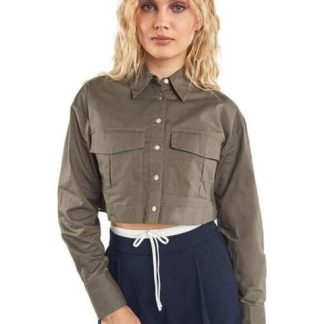 CAMISA CROP VERDE OLIVO HOLLY LAND