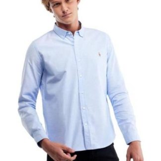 CAMISA MANGA LARGA AZUL CIELO HPC POLO