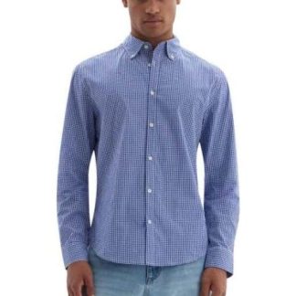 CAMISA MANGA LARGA CUADROS AZUL MARINO HPC POLO