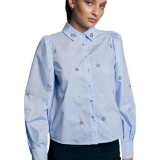 CAMISA MANGA LARGA PEDRERIA AZUL HOLLY LAND