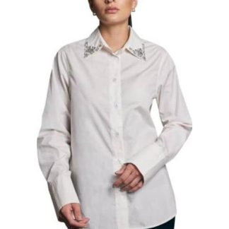 CAMISA MANGA LARGA PEDRERIA MARFIL HOLLY LAND