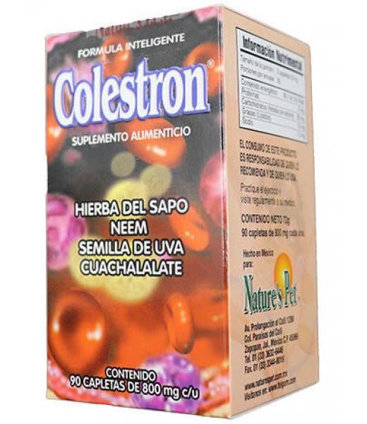 CAPLETAS COLESTRON C 90 HIERBA DEL SAPO NEEM SEMILLA DE UVA CUACH NATURES P.E.T.