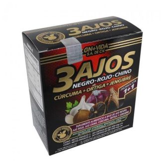 CAPS. 3 AJOS DUO C 30 AJO NEGRO ROJO Y CHINO + FCO. CURCUMA ORTIG GN+VIDA