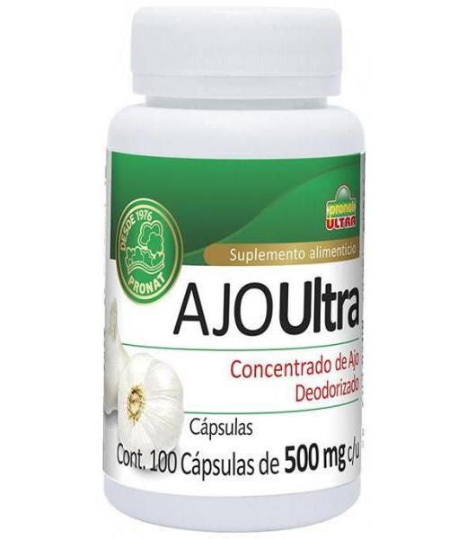 CAPS. AJO ULTRA C 100 500 MG CONCENTRADO DE AJO DEODORIZADO PRONAT