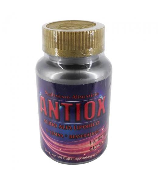 CAPS. ANTIOX C 80 500 MG ACIDO ALFA LIPOICO L-LISINA Y RESVERATRO MIEL SALUD Y VIDA