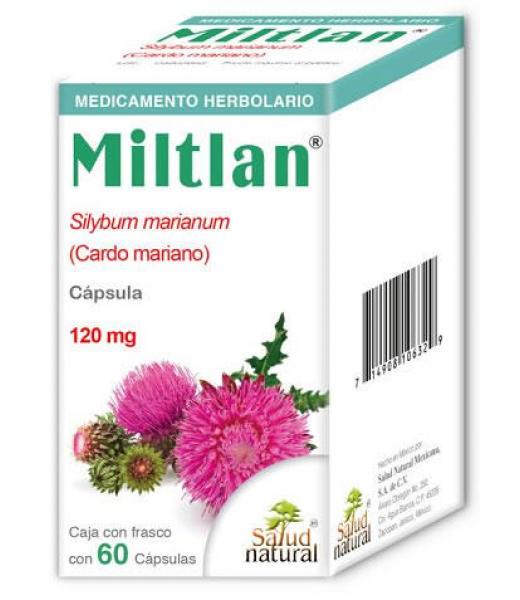 CAPS. CARDO MARIANO MILTLAN 120MG C 60 C U MEDICAMENTO HERBOLARIO SALUD NATURAL