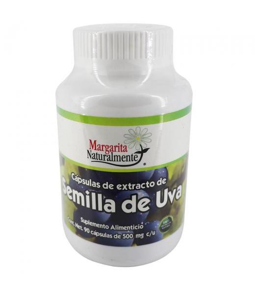 CAPS. DE EXTRACTO DE SEMILLA DE UVA ORGANICA C 90 DE 500MG. MARGARITA SANAMENTE