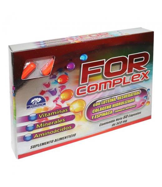 CAPS. FOR COMPLEX C 60 CON LUTEINARESVERATROLCOLAGENO HIDROLIZADO LAB. NATUTECH